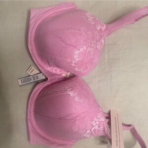 Victoria Secret Pink Lace Body Bra Size 34DD